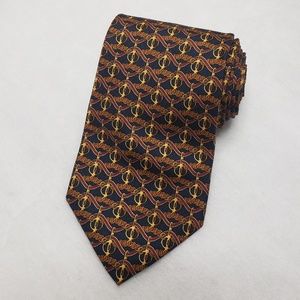 Brooks Brothers Maker's Navy Gold Chain Link Tie
